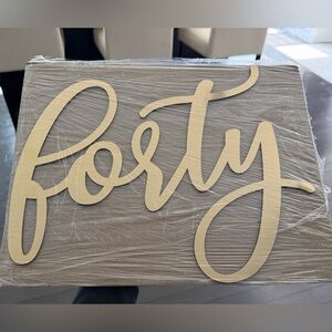 Mirror Gold 'Forty' Script Wall Art